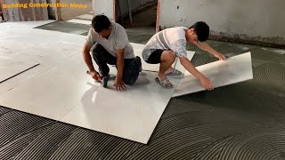 How To Build A Professional And Perfect Living Room Floor Using High Quality AntiSlip Ceramic Tiles [upl. by Clyve]