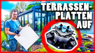 TERRASSENPLATTEN VERLEGEN  Feinsteinzeug auf STELZLAGER verlegen  Home Build Solution [upl. by Bernadina258]