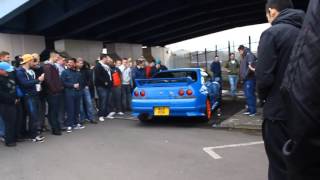 Nissan GTR R33 Brutal Backfire [upl. by Bob]