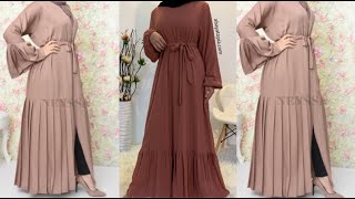 Front Open Abaya Cutting And Stitching  Frill Abaya Abaya gown cuttingEasy cutting umbrella abaya [upl. by Countess]