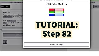 freeCodeCamp  Learn CSS color markers step 82 [upl. by Mundt922]