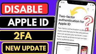 How To Disable Apple ID Two Factor Authentication  How to turn off Apple Id 2 factor Verification [upl. by Imas]