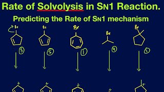 Rate of Solvolysis in SN1 mechanism How does aromaticity play role in reaction rate for SN1 [upl. by Anwahsak]