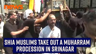 Shia Muslims take out a Muharram procession in Srinagar [upl. by Llenrep860]