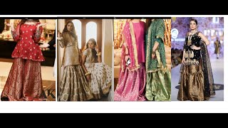 Latest jamavar sharara designs  formal  weeding wear  adorable designs  2021  😍 [upl. by Ymrots]