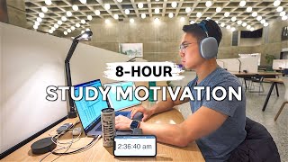 8HOUR STUDY WITH ME till 3AM at the LIBRARY📚  5010 Productive Pomodoro Session Background Noise [upl. by Stichter]