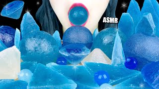 ASMR EDIBLE BLUE CRYSTALS KOHAKUTOU JEWEL CANDY AMBER CANDY  LaniEats ASMR [upl. by Stroup]