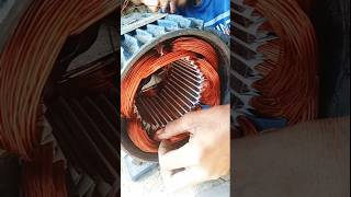 220 Volt 3 HP motor coil rebindingElectric motor short video [upl. by Florenza]