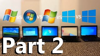 Windows XP vs Vista vs 7 vs 81 vs 10  Speed Test PART 2 [upl. by Cami963]