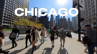 4K  Chicago  Strolling Downtown On Warm October Day  windycityilens [upl. by Kutzenco]