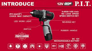 PIT 12V Cordless Drill Max Torque 35Nm Compact and MultiFunction [upl. by Jegger]