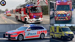 Services de Secours en Urgence à Genève  SapeursPompiers Police Ambulances [upl. by Halimaj21]