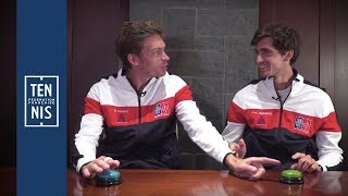 Nicolas Mahut vs PierreHugues Herbert  le Trivial Tennis  FFT [upl. by Xyla]