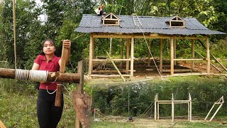 START TO FINISH  150 DAYS Build a Wooden House Alone  Full Video Complete Wooden House [upl. by Octave]