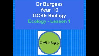 Ecology Lesson 1 Keywords  GCSE Biology [upl. by Joung]