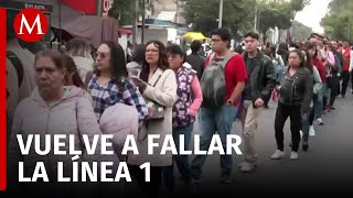 Reportan filas de 1 hora para el servicio de apoyo por falla en L1 del Metro en CdMx [upl. by Demetra]