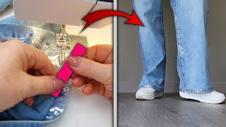 ✅Make sure Hemming jeans 3 minutes and a secret item Amazing results [upl. by Shargel]