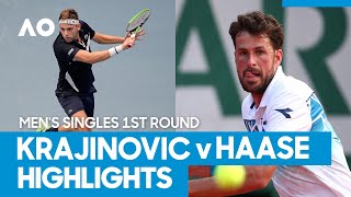 Filip Krajinovic vs Robin Haase Match Highlights 1R  Australian Open 2021 [upl. by Aisirtap174]