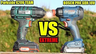 PARKSIDE PDSSA 20LI VERSUS BOSCH GDX 18V180 Professionnal visseuse à chocs impact driver [upl. by Emirej813]