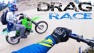 1991 RM125 VS KDX200 DRAG RACE [upl. by Arehsat]