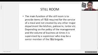 Ancillary Departments  Helping departments of food and beverage service  Part 1 Still room  KST [upl. by Hook]