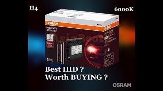 BEST HID  OSRAM HID H4  HID OSRAM VS PHILIPS   UNBOXING  35 WATT  H4 6000 KELVIN [upl. by Aerdnek]