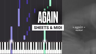 Again  timmies  Piano Tutorial  Sheet Music amp MIDI [upl. by Bish696]