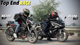 BAJAJ RS200bs7 vs NS200bs7 DRAG RACE🔥 [upl. by Zhang]