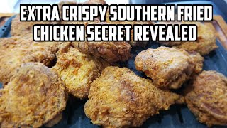 Extra Crispy Southern Fried Chicken Secret Revealed Recipe  Crispy Fried then Baked Chicken Thighs [upl. by Wisnicki]