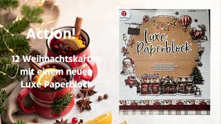 ACTION 12 Weihnachtskarten ein Luxe Paperblock  klassisch  Déco Time [upl. by Fita109]