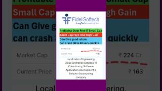 Fidel Softech Small Cap IT subscribe stockmarket smallcapstocks [upl. by Phionna]