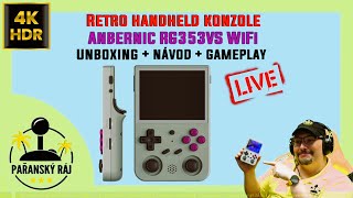 Retro handheld konzole Anbernic RG353VS WiFi  Unboxing  Návod  Gameplay  CZ 4K60 AV1 [upl. by Cohette]