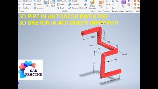 How to Make 3d Pipe Model in Autodesk Inventor  Inventor cad Tutorials  Inventor Cad 3d Basics [upl. by Eeladnerb]