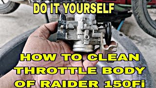 THROTTLE BODY CLEANING OF RAIDER 150 Fi motorcycle raiderfi150 [upl. by Bette-Ann535]