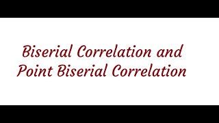 Biserial and PointBiserial Correlation [upl. by Inama]