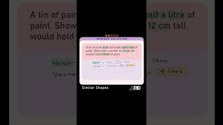 Find the LINEAR SCALE FACTOR of SIMILAR SHAPES to CALCULATE VOLUME maths math mathematics [upl. by Suoicerpal]