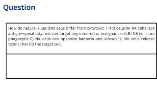 How do natural killer NK cells differ from cytotoxic T Tc cells [upl. by Huba781]