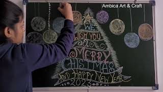 🎄 Merry Christmas for blackboard decoration  School blackboard decoration 🎅Merry Christmas 2024🎄🎅 [upl. by Manthei]