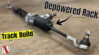 Depowering a Miata Steering Rack  Miata Track Build [upl. by Ydoc694]