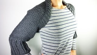 How to Loom Knit a Shrug DIY Tutorial [upl. by Anaylil]