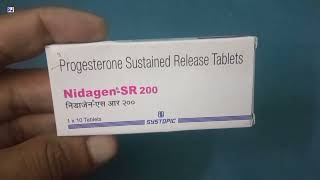 Nidagen SR 200 Tablet  Progesterone Sustained Release Tablets  Nidagen SR 200mg Tablet Uses Dosage [upl. by Ahsoyem]