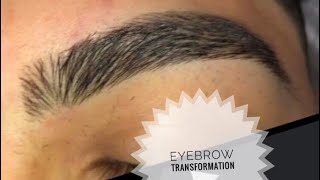 How to line up eyebrows men 💈TRANSFORMATION [upl. by Schroder]