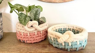 How to make a Coiled Basket Using Jumbo Braided Macrame Cord [upl. by Annahavas]