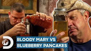 Blueberry Pancake Moonshine VS Sweet Pea Rum Bloody Mary  Moonshiners Master Distiller [upl. by Lhok]