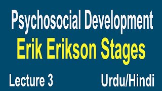 Psychosocial Development Stages by Erik Erikson  Erikson Stages of Development  UrduHindi [upl. by Horsey]