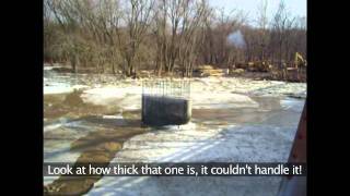 Ice breakup on the Skunk River at Augusta IA [upl. by Alcott]