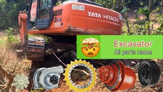 Basic parts name of Excavator in Hindi Excavator parts names [upl. by Maighdlin598]