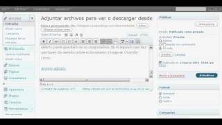 Cómo subir archivos adjuntos a Wordpress  Cumbres Blogs [upl. by Bergh28]