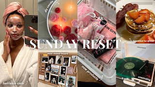 SUNDAY RESET  hairskin care everything shower DIY candle prepping for the week amp more [upl. by Raye]