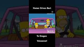 Homer Drives Bart to Oregon funny cartoon drive simpsons [upl. by Akelahs]